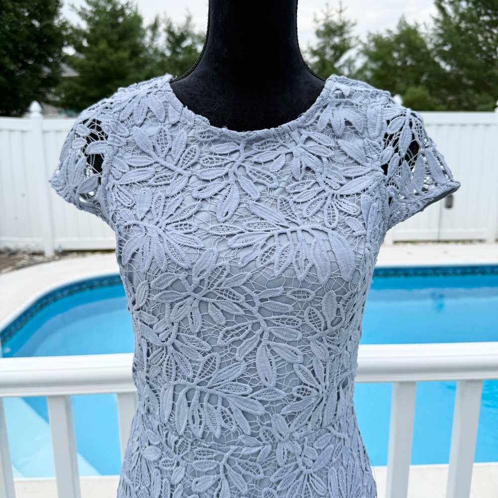 Lulus Right Sheer Right Now Periwinkle Blue Lace Bodycon Dress NEW Size Medium - Picture 7 of 16